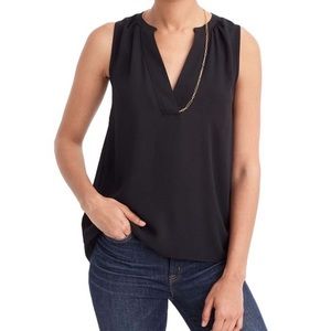 J Crew Black Silk Sleevless Blouse